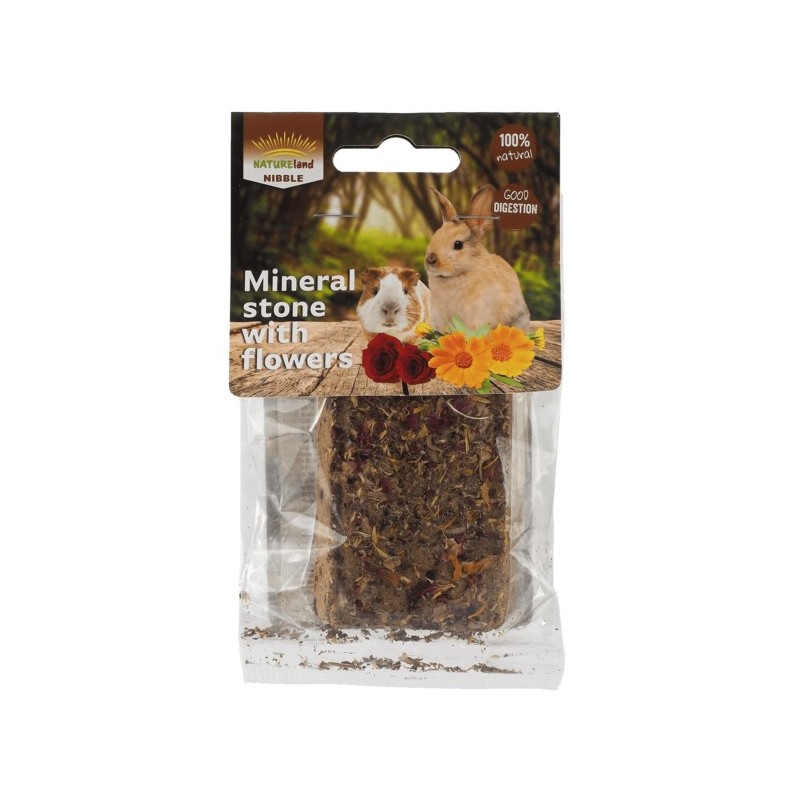 Nature land mineralsten med blomster 100g