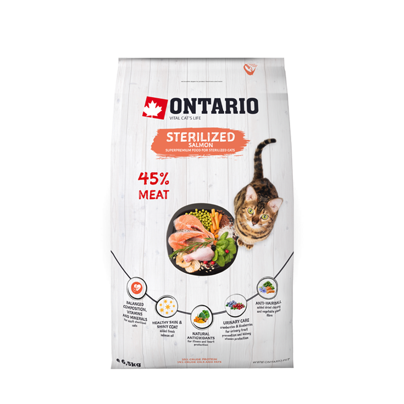 Ontario Cat Sterilised Salmon 6,5kg