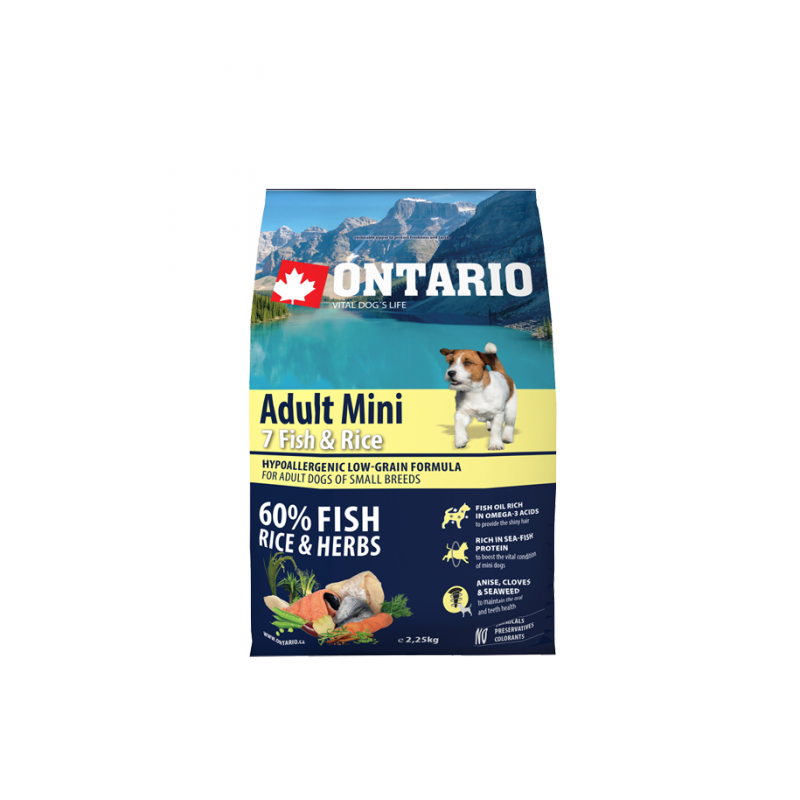 Ontario Adult Mini Fish&Rice 2,25kg