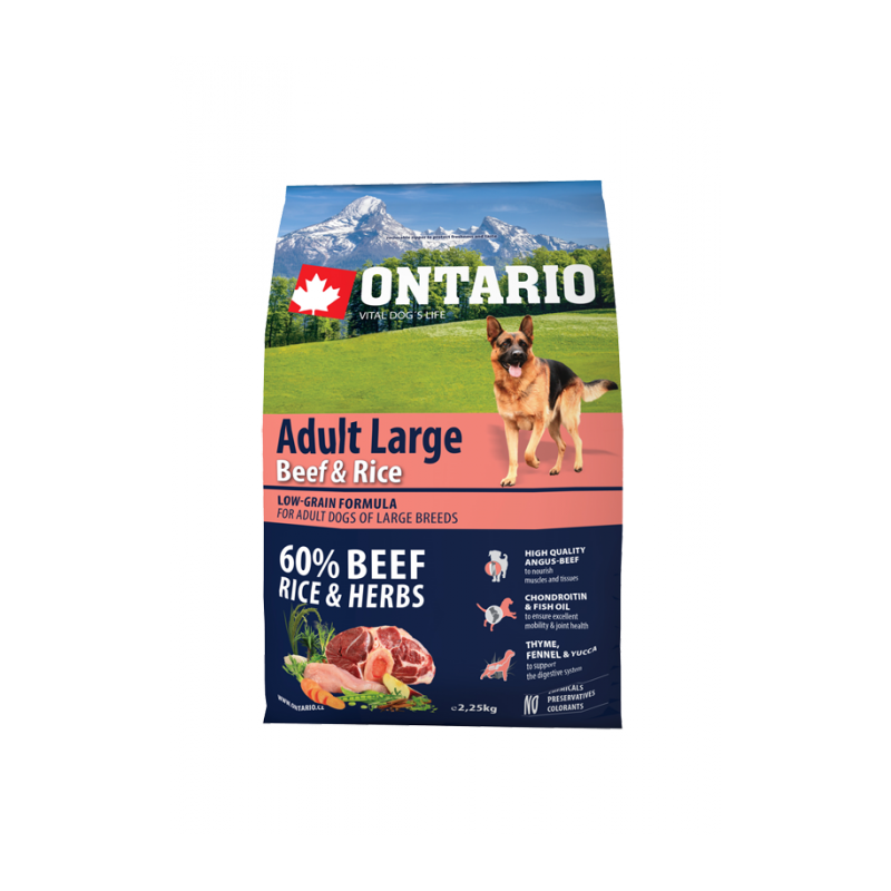 ONTARIO Adult Large Beef & Rice 2,25kg