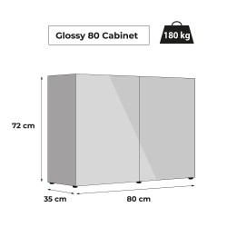 CABINET GLOSSY 80 80x35x70 GRÅ