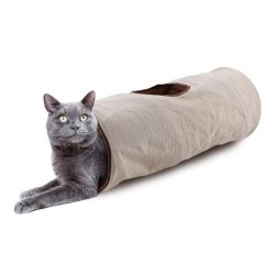 Kattetunnel m. knas lys beige