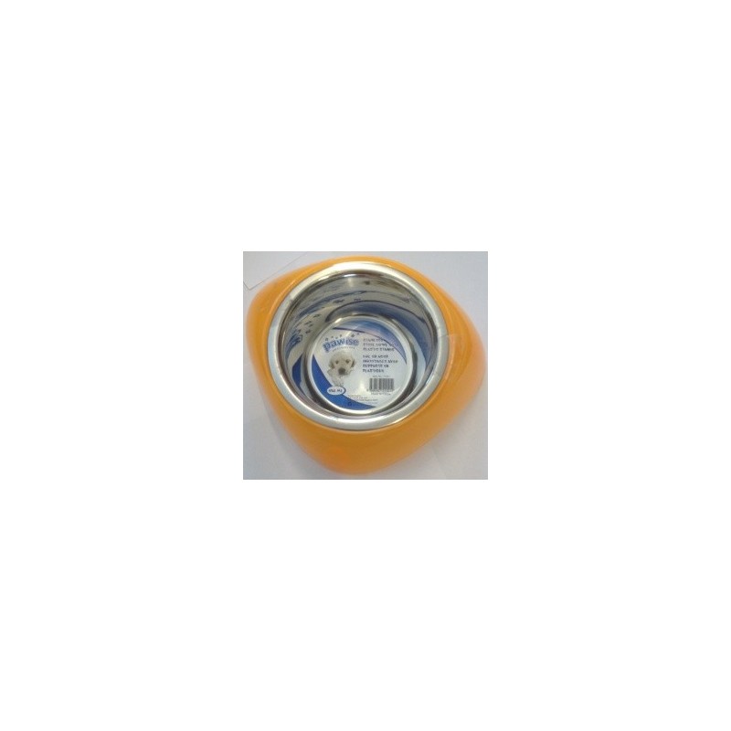 Rustfri skål i plaststativ orange 450ml