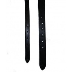 Halsbånd sort læder 30/1.3cm