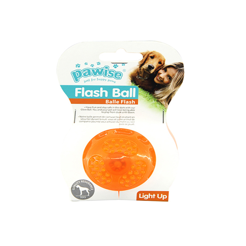 Flash ball i TPR med LED lys dia.6cm grøn/orange